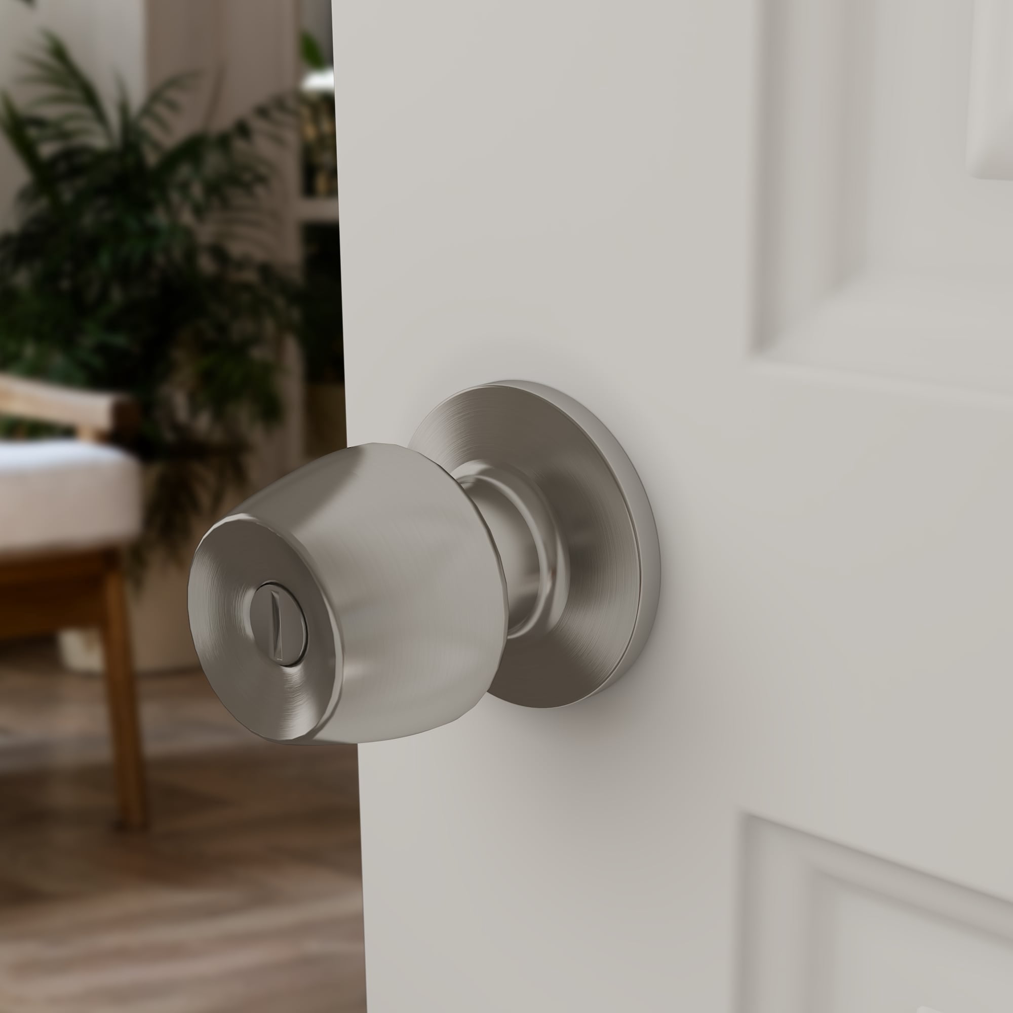 Villar Home Designs Door Knob Versa Satin Nickel Privacy 2 Pack