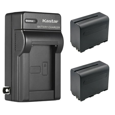 Kastar 2-Pack NP-F960 / NP-F970 Battery and AC Wall Charger Replacement for SWIT CM-S75C 7" 3000 cd/m² Super Bright 4K HDR Monitor, SWIT CM-S75F 7" 3000 cd/m² Super Bright