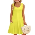 thumbnail image 4 of XXWXYD Girls Summer Dress Sleeveless 𝖥lowy 𝖳iered A-Line Teen Beach Sundress Tank Maxi Dresses Pockets Casual Long Dress Par𝗍y Apparel Sundress, 4 of 6