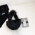 thumbnail image 3 of Bolso Mujer Mullido Bandolera Piel Sintética Color Sólido Niña Invierno Negro, 3 of 8