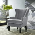 thumbnail image 5 of Soho Grey Velvet Wing Chair, 5 of 5