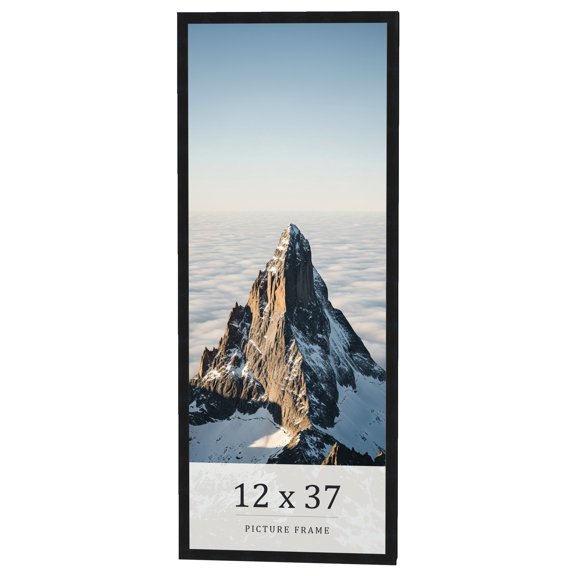 12x37 Frame Black Real Wood Picture Frame Width 0.75 inches | Interior Frame Depth 0.5 inches |
