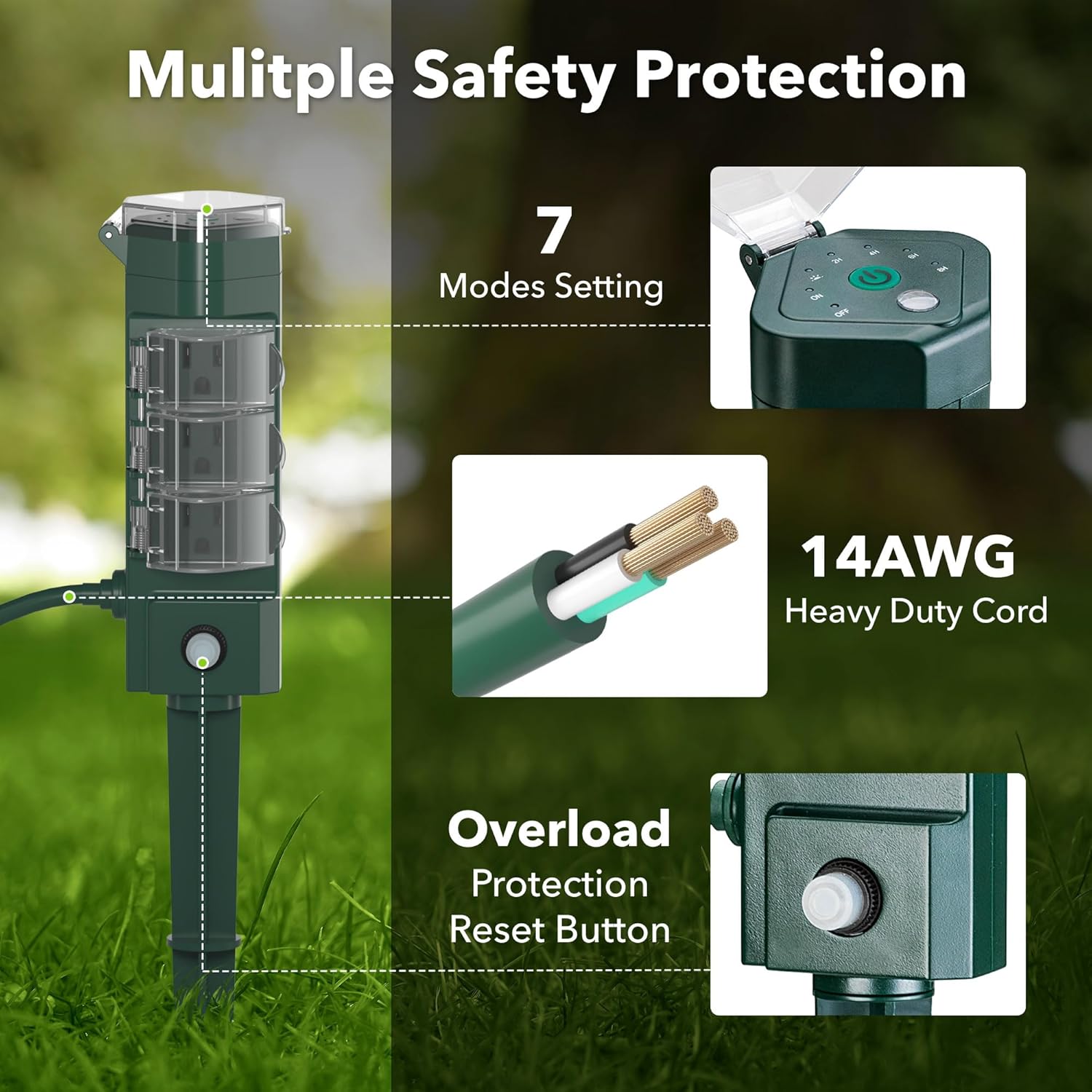 HBN Outdoor Power Strip Timer with Photocell photo 6