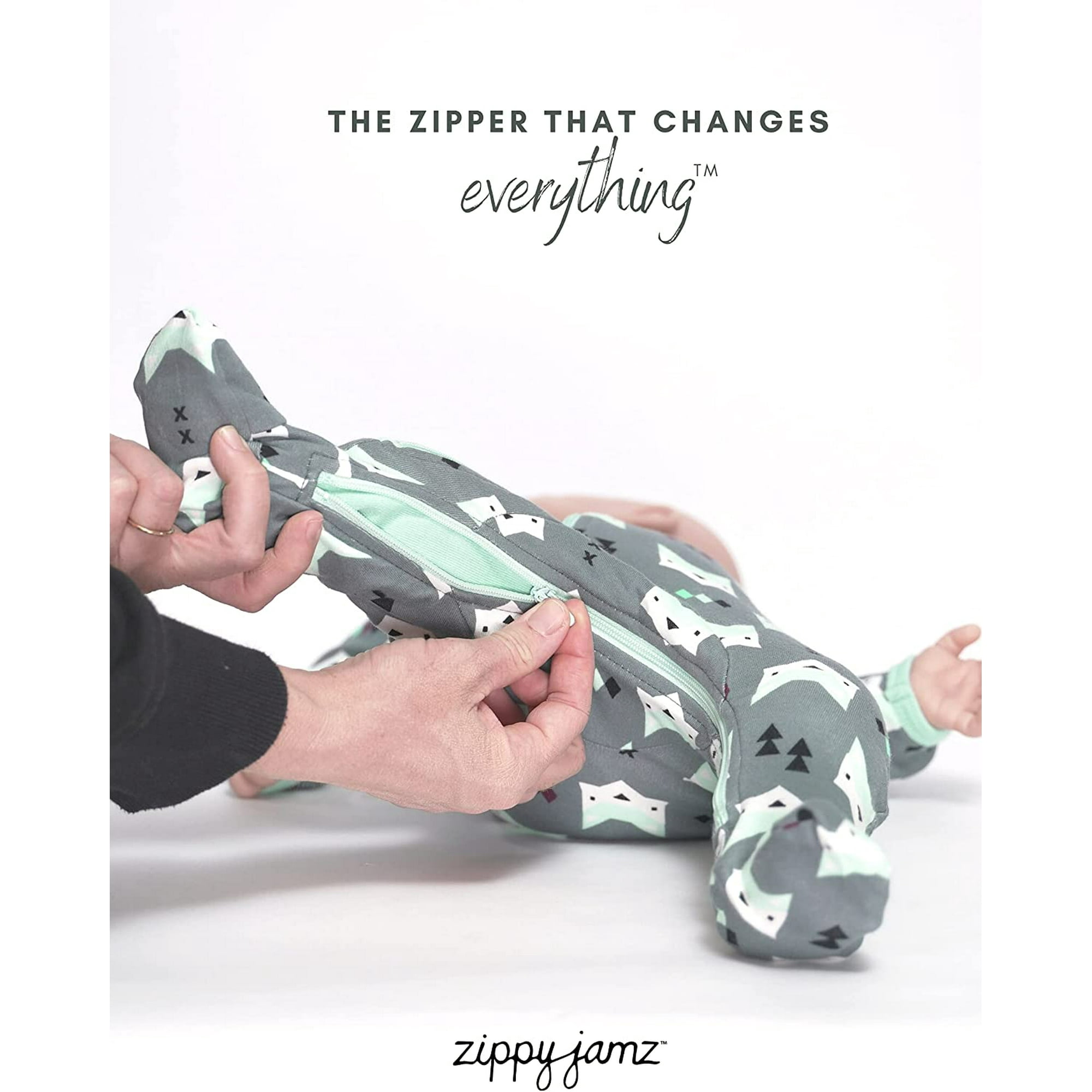 ZippyJamz u2013 ZipperOrganic SleeperFooted Onesies Sleeper Baby Pajamas with Inseam Zipper Walmart