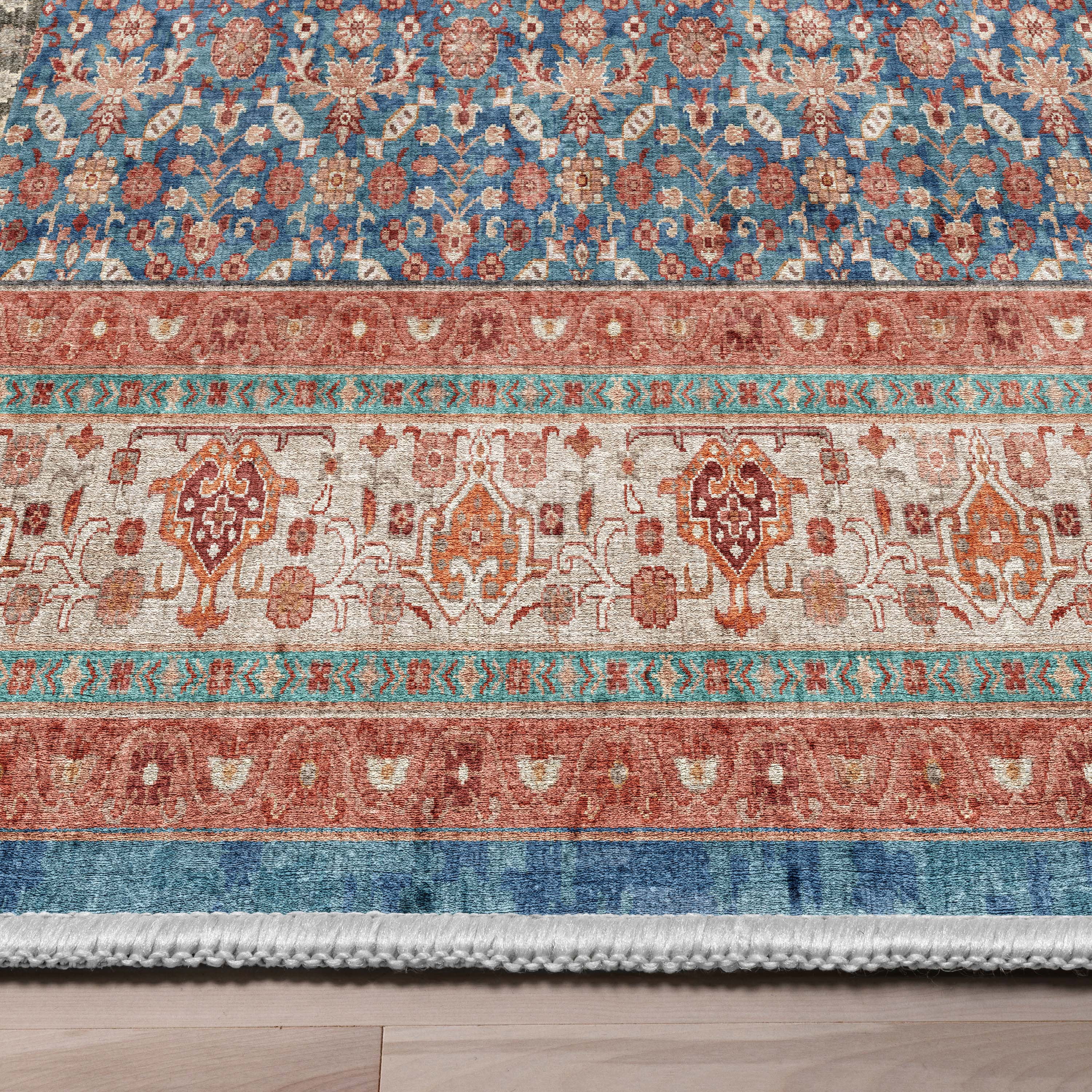 Well Woven Asha Lilith Vintage Oriental Blue Red 5'3" x 7'3" Area Rug
