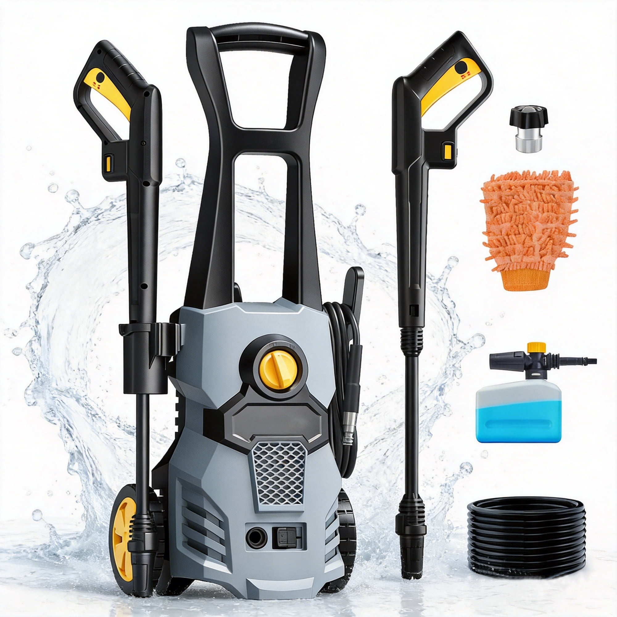 Electric Pressure Washer, 4200PSI Portable Power Washer, Hidrolavadora with Adjustable Nozzle Angle, for Cars, Driveways, Fences, Patios, Home Washing - Orange