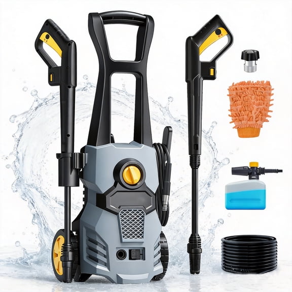 Electric Pressure Washer, 4200PSI Portable Power Washer, Hidrolavadora with Adjustable Nozzle Angle, for Cars, Driveways, Fences, Patios, Home Washing - Orange