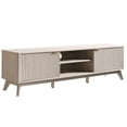 thumbnail image 3 of KeyWhat 70" Mid-Century Modern TV Stand for 75 Inches TV, Fluted Doors & Adjustable Shelves, 3 of 9