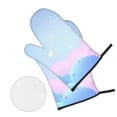 thumbnail image 5 of ZICANCN Oven Mitts and Pot Holders Sets, Pastel Pink Blue Clouds with Falling Stars Baking Sets Kitchen Heat Resistant 4 Pieces, 5 of 8