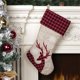 thumbnail image 3 of Calcetín de Navidad Adornos de Navidad Rojo Negro A cuadros Ciervo Calcetín de Navidad Árbol de Navidad Colgante Bolsa de regalo Bolsa de regalo BR Rojo Verde, 3 of 5