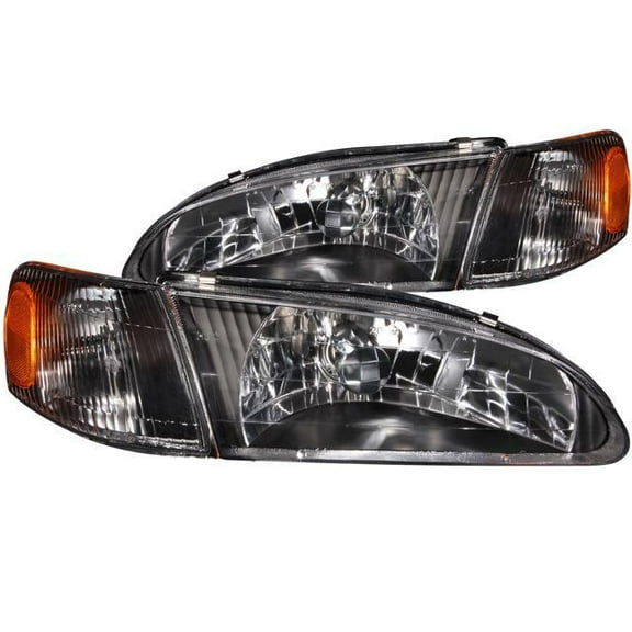 ANZO 1998-2000 Toyota Corolla Crystal Headlights Black