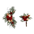 thumbnail image 6 of perfeclan 2 Pieces Artificial Floral Swag Backdrop Welcome Sign Decor Centerpiece Garland Wedding Arch Wreath for Window Home Farmhouse Red, 6 of 9