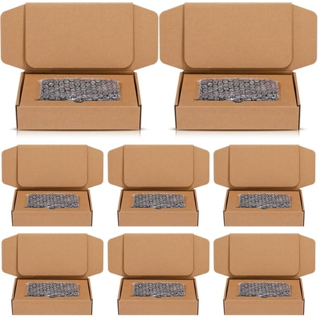 8 Pcs Universal Cell Phone Packing Box 9 x 5 x 2 Inch Smart Phone Packing Box with Clear Bubble out Bag Double Decker Large Cardboard Compartment to Store for Recyclable Packaging