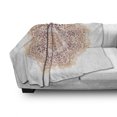 thumbnail image 3 of Mandala Soft Flannel Fleece Throw Blanket, Hand-Drawn Doodle Mandala with Leaves and Star, Cozy Plush for Indoor and Outdoor Use, 50" x 60", Burnt Orange Orange, by Ambesonne, 3 of 6