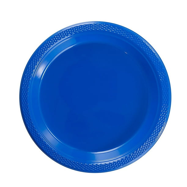 Exquisite 7" Disposable Plastic Plates Bulk 100 Count Party Pack Premium Plastic Disposable