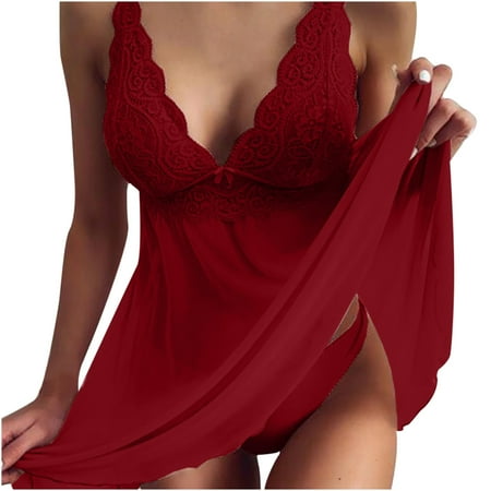

Aoochasliy Womens Pajamas Sleepwear Clearance Women Chaming Tops Shorts Lace Bowknot Nightdress Camisole Pajamas Underwear Set