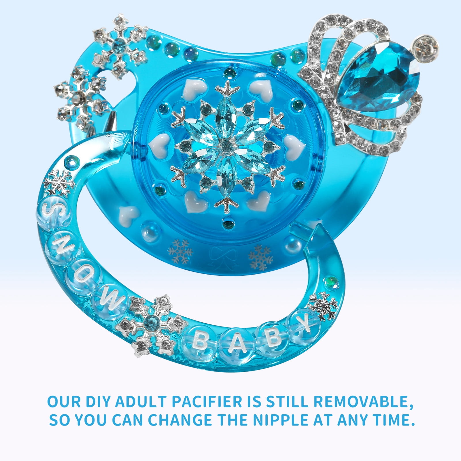 CutiePlusU Adult Sized Pacifier Large Shield Dummy Crystal DIY Handmade