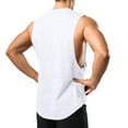 thumbnail image 5 of BADHUB Men's Workout Tank Tops Sleeveless Gym Shirts Bodybuilding Fitness Muscle Cut Off Cotton Tee Shirts White S, 5 of 5