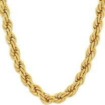 LIFETIME JEWELRY 7mm Rope Chain Necklace 24k Real Gold Plated-Women and Men (24 inches)