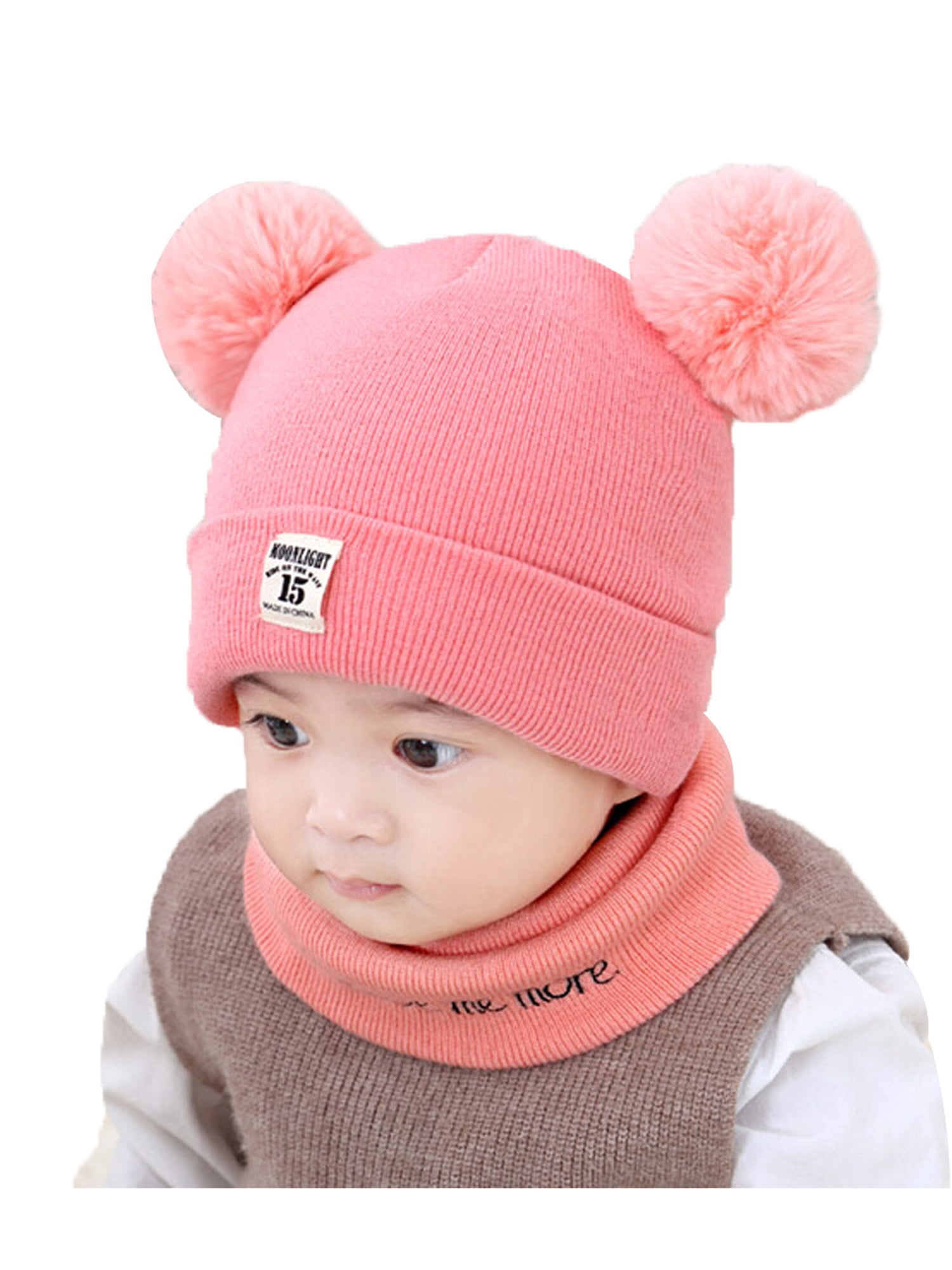 Viking Glory Infant Woolen Hat Pure Color Winter Warm Double Pom Pom Knitted Beanies Cap 0 12m Walmart Com Walmart Com