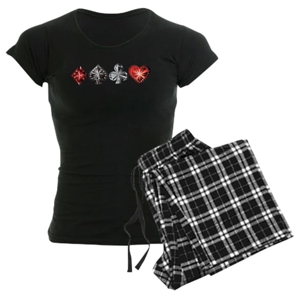 CafePress - Poker Gems Pajamas - Women's Short Sleeve Print T-Shirt and Pants Dark Cotton Pajama Set