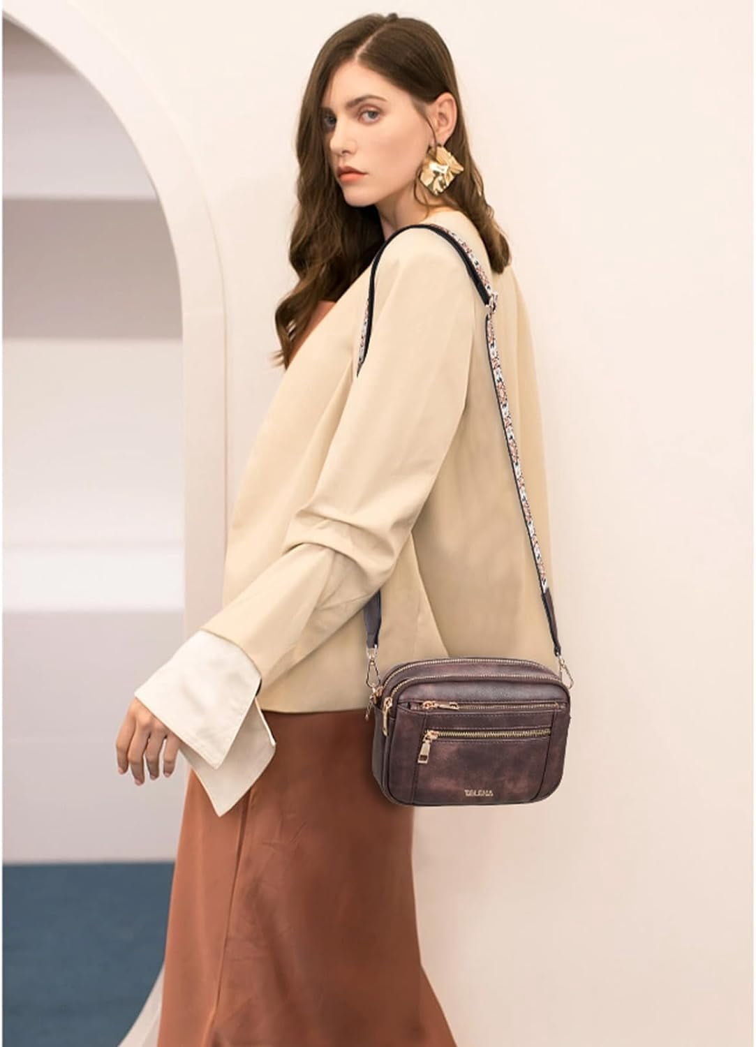 Crossbody Purse for Women Small Crossbody Bags Trendy Vegan Leather with Adjustable Shoulder Strap