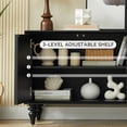 thumbnail image 5 of BFJDM 63" Mid-Century Wood 4-Door Sideboard Buffet Cabinet with Adjustable Shelves, Black, 5 of 9