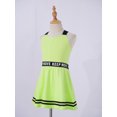 thumbnail image 3 of Linjinx Kids Girls 2 Pcs Tennis Golf Sport Dress Clothes A-Line Dresses with Shorts Sportwear Set Fluorescent Green 8, 3 of 7