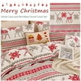 thumbnail image 6 of Smuge Christmas Duvet Cover Queen/Full Size Comforter Cover Reindeer Snowflake Red Stripe Quilt Case Soft Bedding Quilt Cover with 2 Pillow Shams, 6 of 7