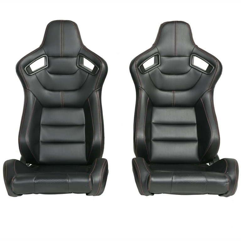  Racing Seats, 2PCS Universal PVC Leather Bucket Seats