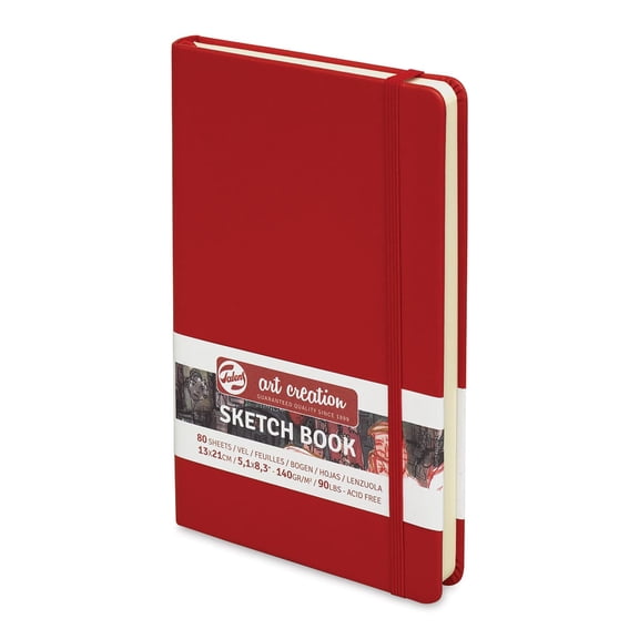 Talens Art Creation Sketchbook 140G 5.1"X8.3"-Red, 80 Sheets