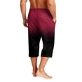 thumbnail image 5 of Fabrcox Gradient Mens Capri Pants Elastic Waist Baggy Beach Pants Breathable Outdoor Workout Men Lounge Pants with Pocket, 5 of 9