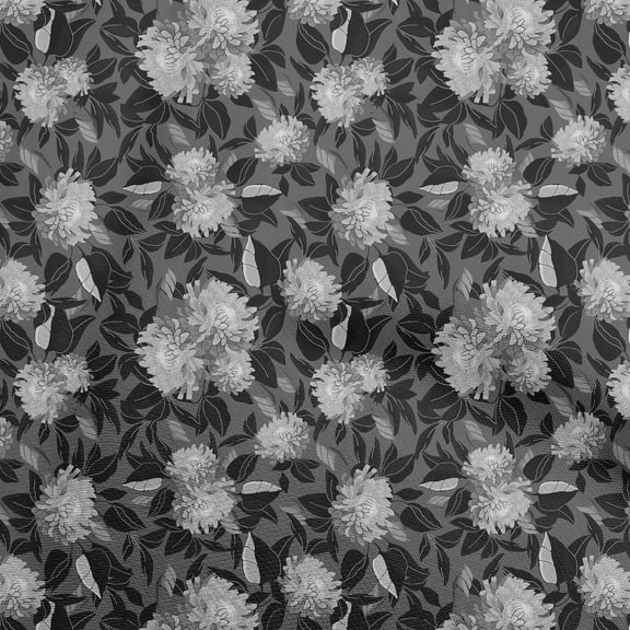 oneOone Polyester Spandex Gray Fabric Florals Craft Projects Decor Fabric Printed By The Yard 56 Inch Wide