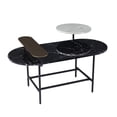 thumbnail image 2 of Southern Enterprises 39.25" Black, White, and Gold Faux Marble Cocktail Table with Storage, 2 of 3