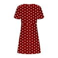 thumbnail image 5 of Polka Dot Dresses for Women 2025 Summer Short Sleeve Midi Dress Casual Loose A Line Beach Vacation Sun Dresses, 5 of 5