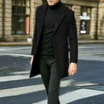 thumbnail image 6 of haxmnou men's classic notched collar single wool blend pea coat black xxxl（Please Buy One Size Larger）, 6 of 8