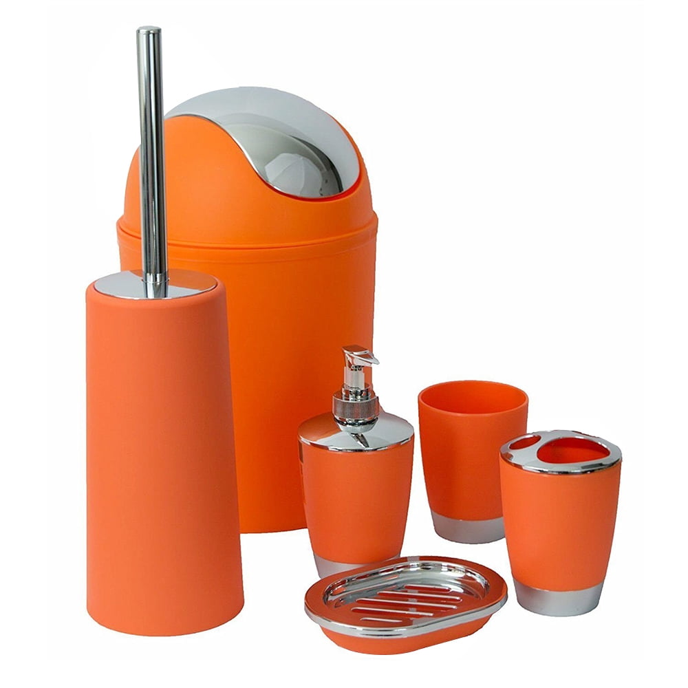 TureClos Bathroom Set 6-Piece Accessory Bin Soap Dish Dispenser Tumbler Toothbrush Holder ...
