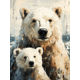 thumbnail image 1 of Qisvanset 12x16 Inch Polar Bear and Cub Canvas Wall Art, Arctic Wildlife Print Ready To Hang Home Wall Decor, 1 of 8