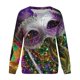 thumbnail image 2 of Gibobby Sudaderas con cremallera Sudadera con capucha sin capucha y cuello redondo informal Carnival para mujer (Plateado, XL), 2 of 4