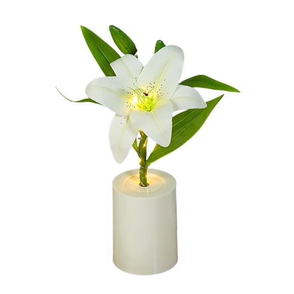 Flower Pot Light Mini Night Light Desk Lamp Battery Operated Decorative Home Bedroom Gift Idea