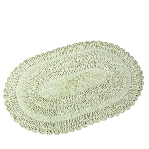 Reversible Tufted Chenille Oval Bath Rug, Light Green, Features