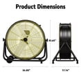 thumbnail image 3 of UrbanSync Ecotronic 30" Drum Fan , 3-Speed High Velocity Heavy Duty Metal Fan with 360° Tilt, Casters, Handle, Black, 3 of 9