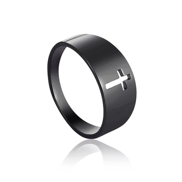Anillos de pareja de acero inoxidable COOLTIME, anillo de compromiso con cruz sobrenatural de Color plateado para hombre y mujer, regalo de boda, joyería de moda Tan Jianjun unisex