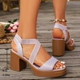 thumbnail image 5 of ShiShine Platform Chunky Heels for Women Ankle Strap Heels Strappy Sandals with Open Toe Wedding Prom Bridal Women Dress Shoes, 5 of 9