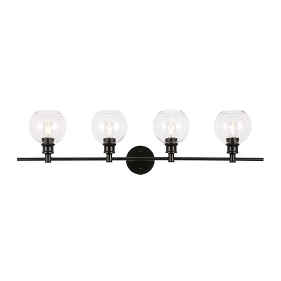 Collier 4 light Black and Clear glass Wall sconce