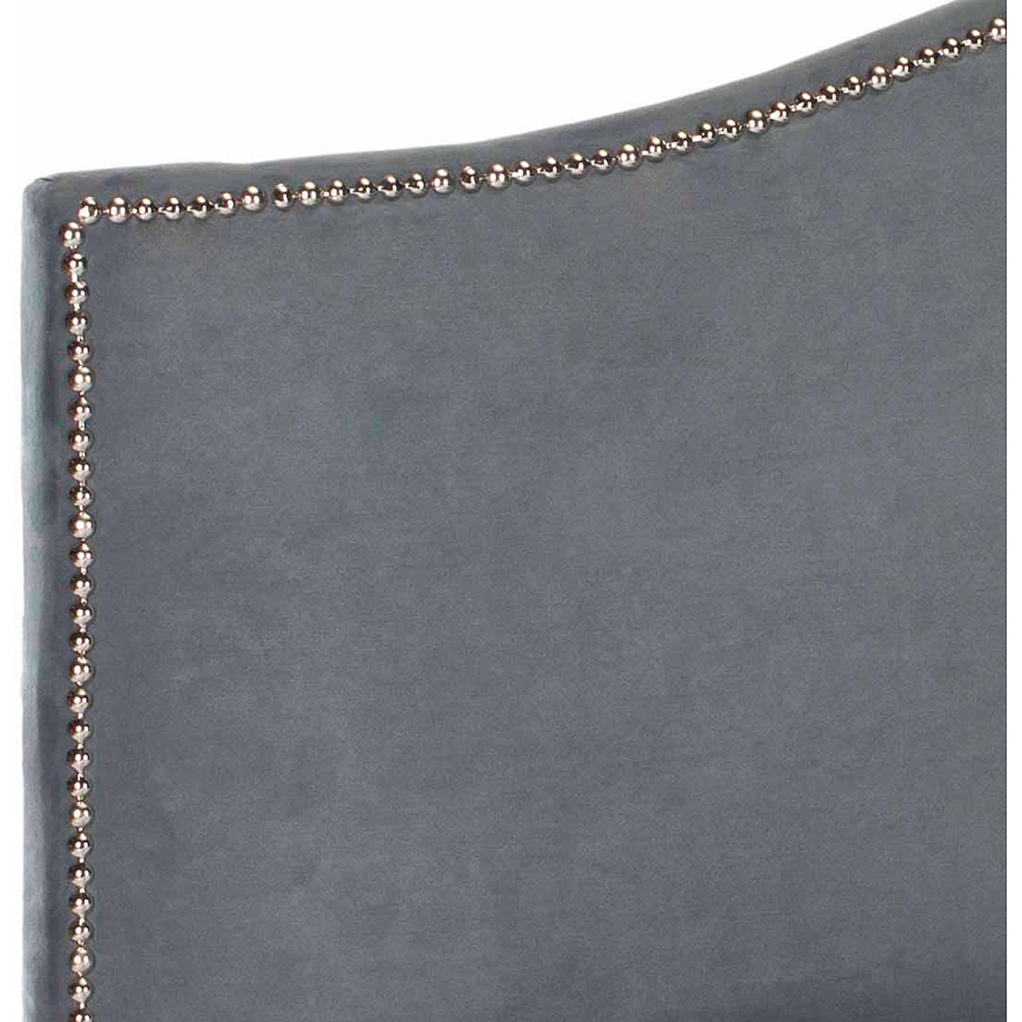 SAFAVIEH Connie Classic Upholstered Headboard with Nail Heads, Full, Grey