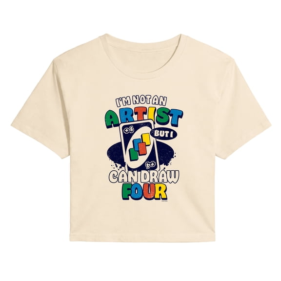 UNO - I'm Not An Artist - Juniors Cropped Graphic T-Shirt