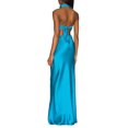 thumbnail image 4 of VISgogo Vestido largo con cuello halter casual para mujer Moda Color sólido Cintura hueca Vendaje Sin espalda Vestido ajustado VISgogo moda, 4 of 5