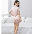 thumbnail image 2 of Women's Satin Pajamas Sleepwear Set Short and Long Button-Down PJ Set, 2 of 3