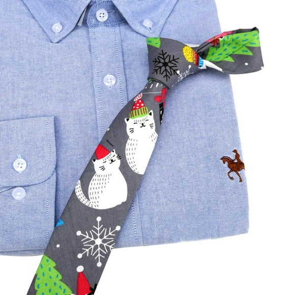 Cravate de Noël en Coton à Motifs Colorés pour les Fêtes Cravate Slim pour la Fête